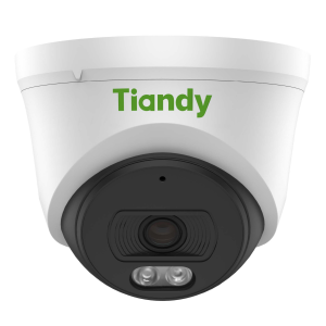 Cámara bullet Tiandy TC-C32XN 2MP con visión en color, IR 30 m, micrófono integrado y PoE.