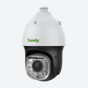 Cámara PTZ Tiandy TC-H356Q 5MP con zoom 30×, IR 200 m, luz blanca, IA e IP66 para seguridad perimetral.