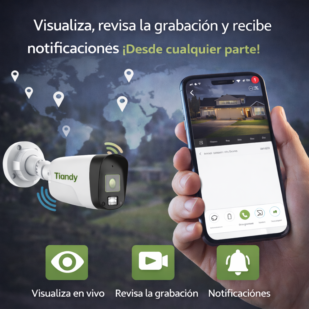 Combo de Seguridad Tiandy (2 domo + 2 Bala + NVR 4CH) TC-C320N - Imagen 4