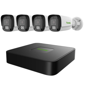 Combo Tiandy 4 cámaras bullet 2MP + NVR TC-R3104 4 canales PoE H.265 IP67