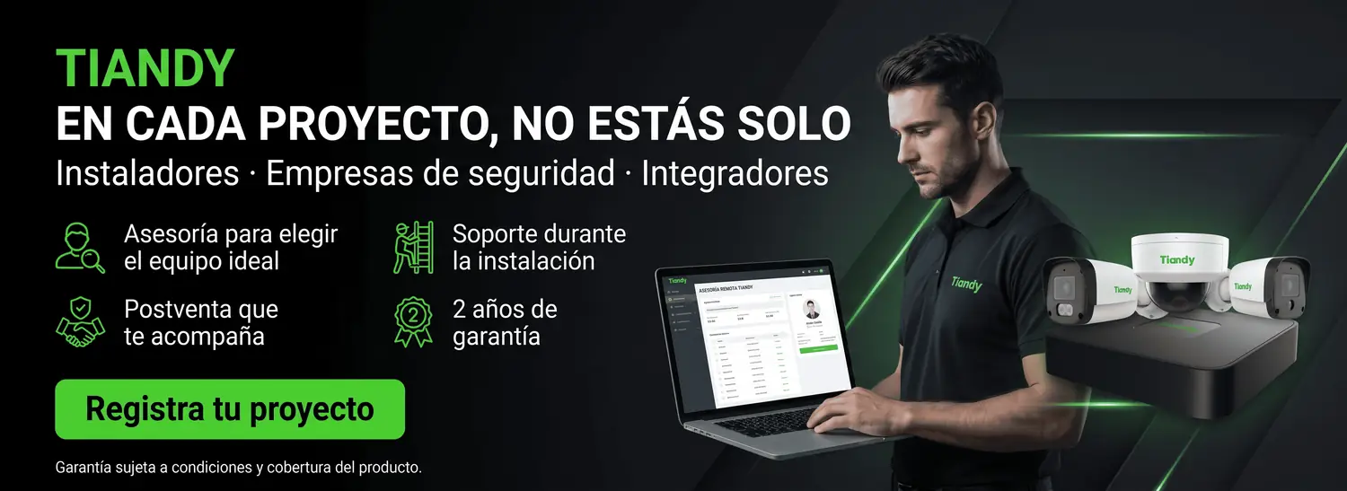 Firefly_Gemini Flash_Diseña un banner horizontal TIANDY de 1920 × 700 px para instaladores, empresas de se 290454